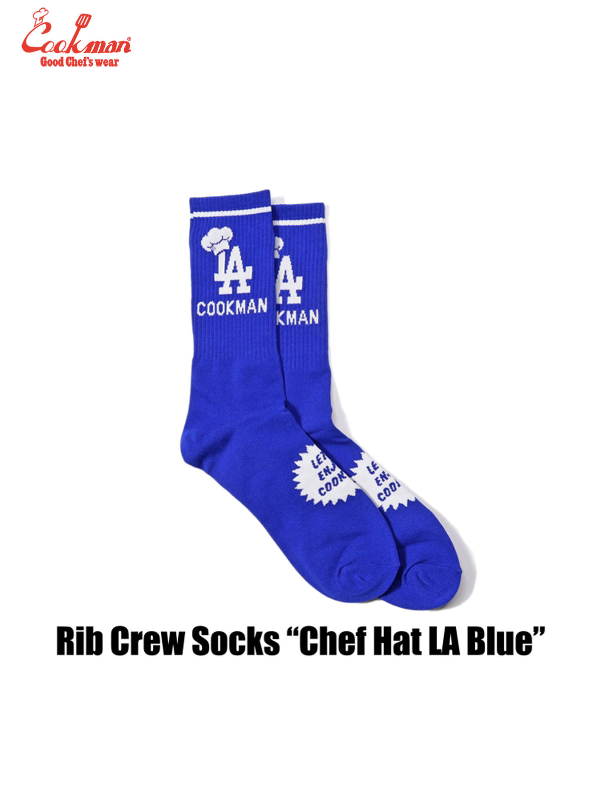 Rib Crew Socks - Chef Hat LA : Blue
