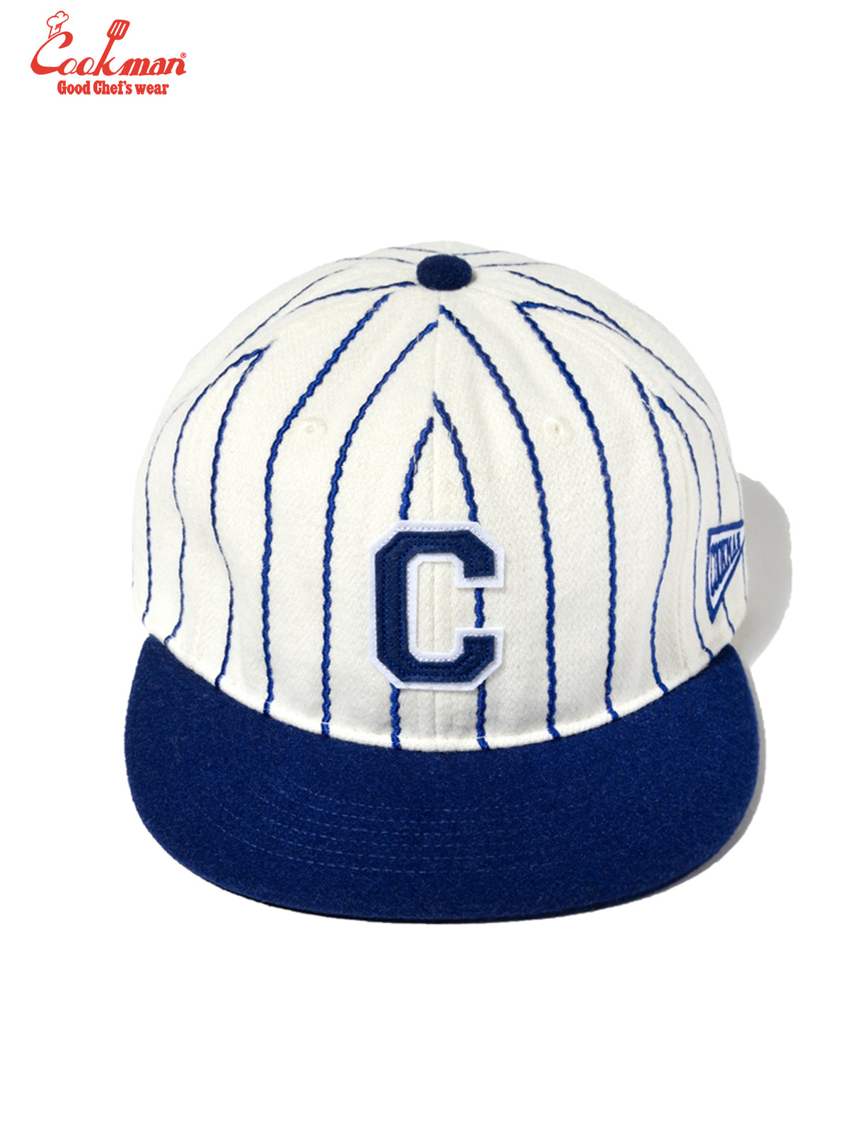 Flat Brim Snapback Cap : Stripe Navy