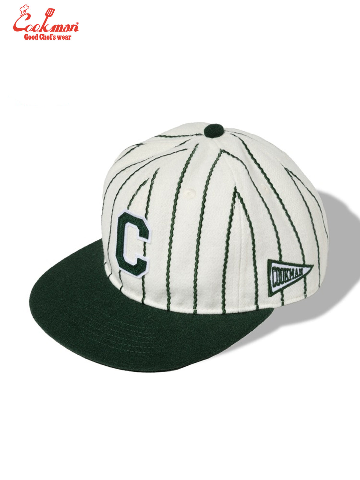 Flat Brim Snapback Cap : Stripe Green