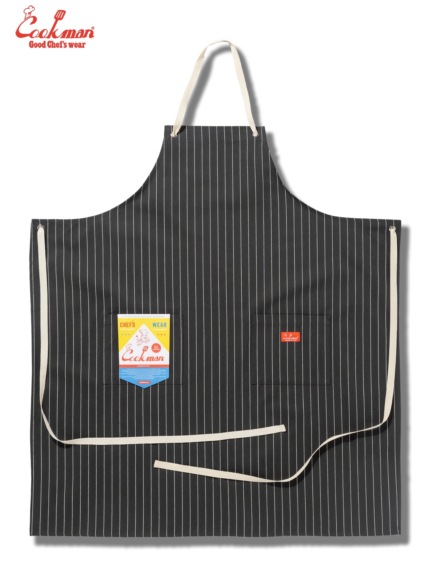 Long Apron - Herringbone Stripe : Charcoal