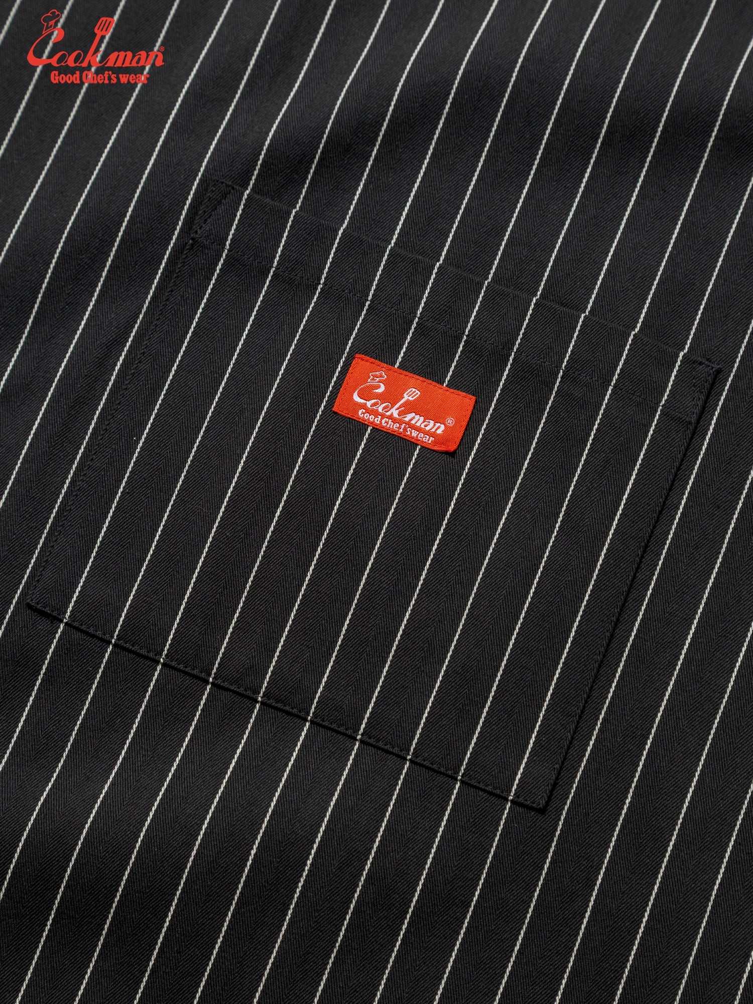 Long Apron - Herringbone Stripe : Charcoal