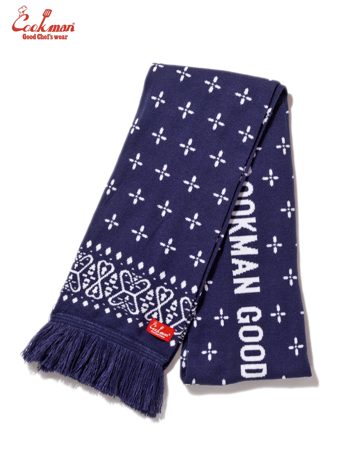 Knitted Scarf - Bandanna Cross Navy