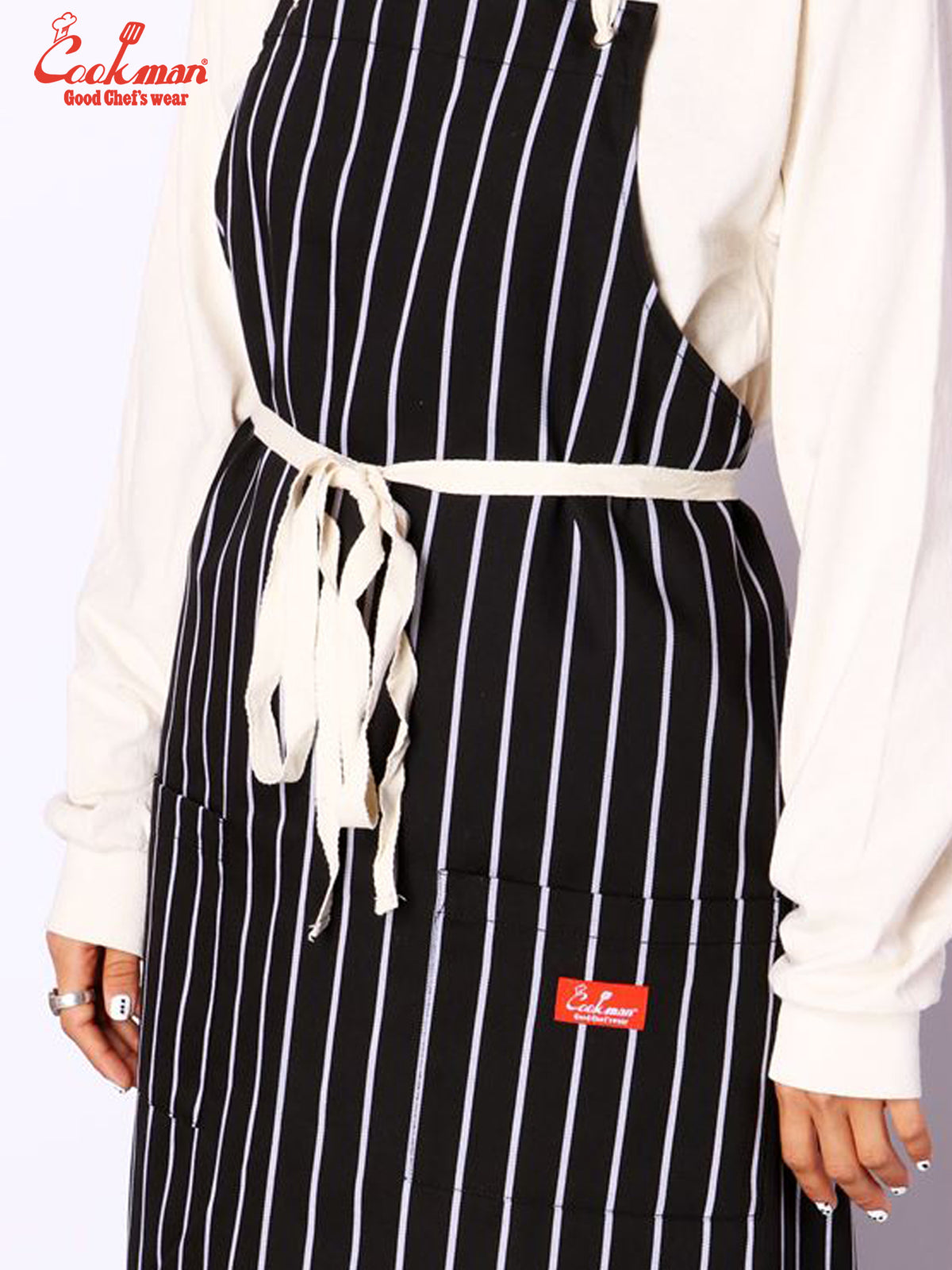 Long Apron - Stripe : Black