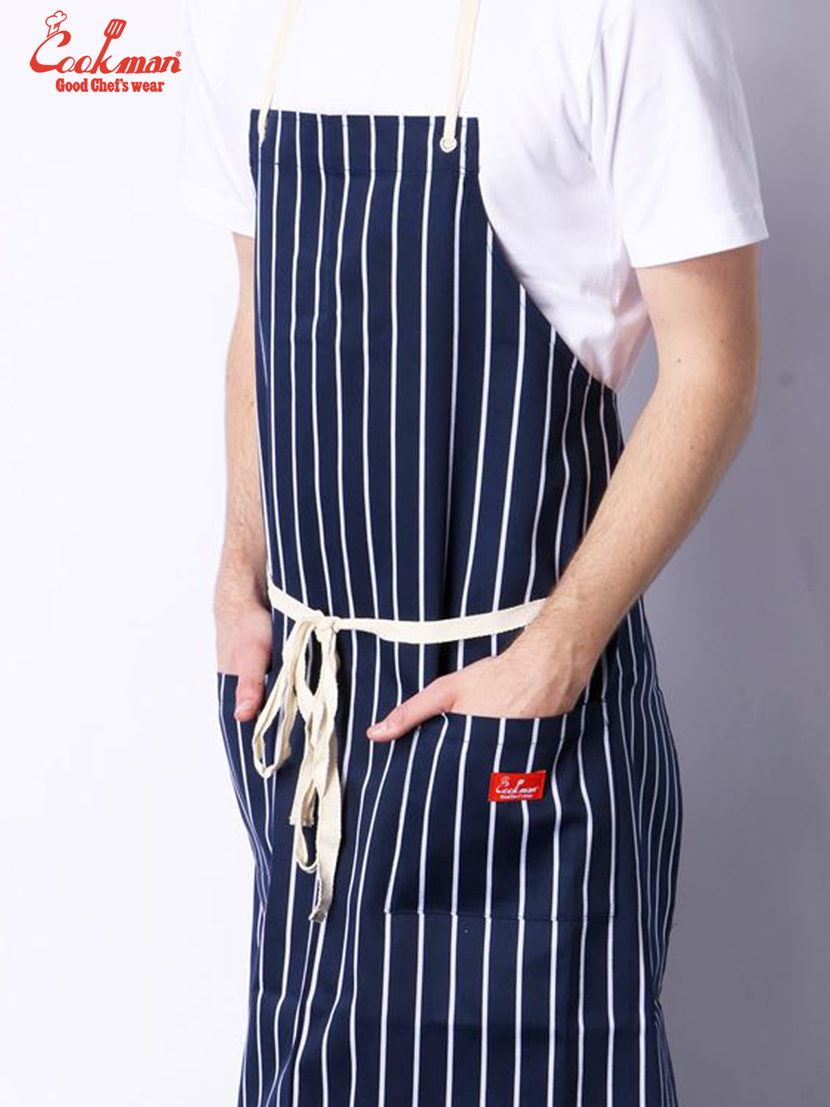 Long Apron - Stripe : Navy
