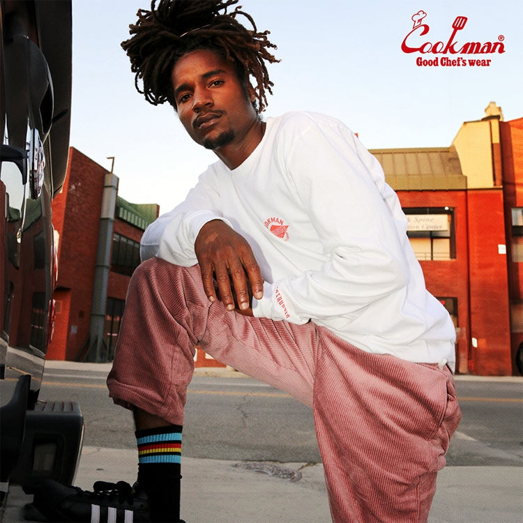Cookman Chef Pants Semiwide- Corduroy : FAT Pink