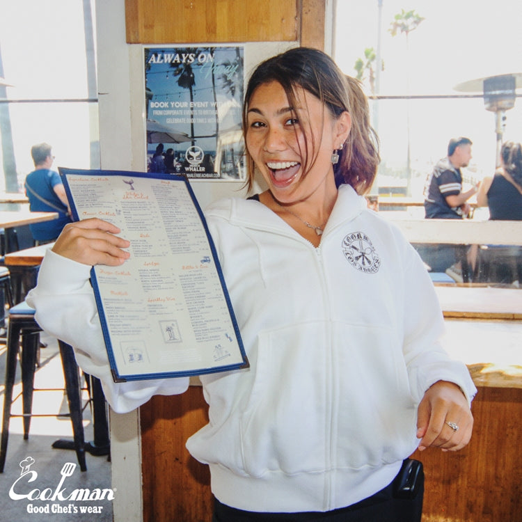 Cookman Zip-up Hoodie - Cutlery : White