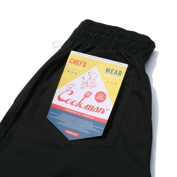 Cookman Chef Short Pants Front Pocket - Ripstop : Black