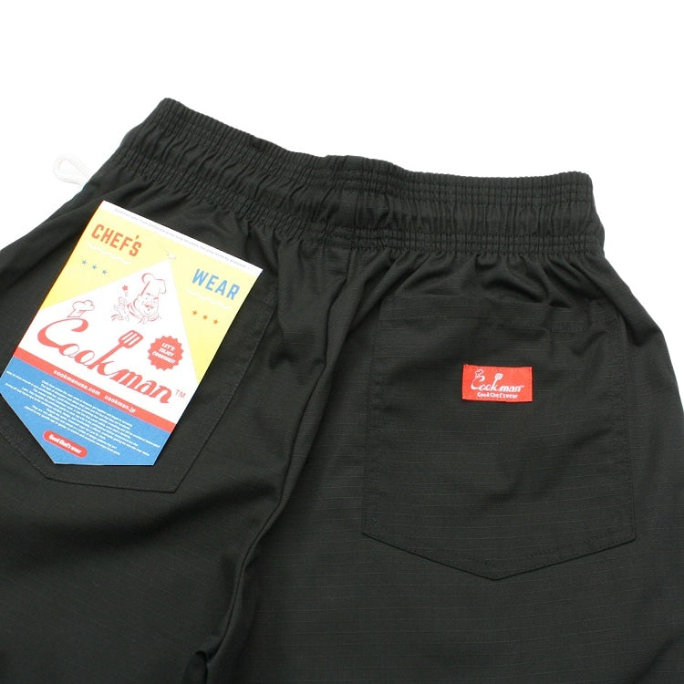 Cookman Chef Short Pants Front Pocket - Ripstop : Black