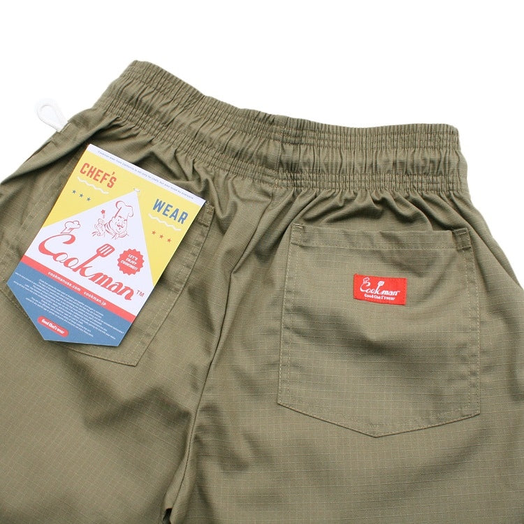 Cookman Chef Short Pants Front Pocket - Ripstop : Olive