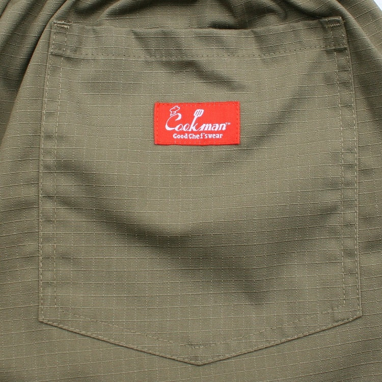 Cookman Chef Short Pants Front Pocket - Ripstop : Olive