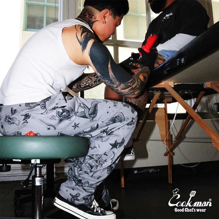 Cookman Chef Pants - Old Tattoo : Gray