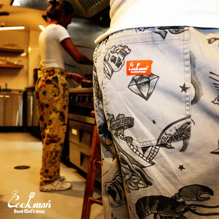 Cookman Chef Pants - Old Tattoo : Gray