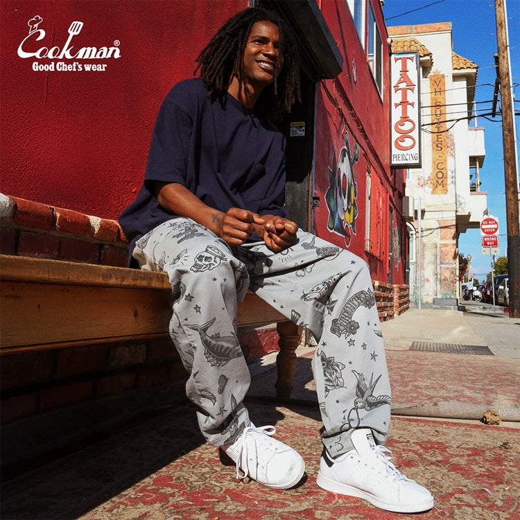 Cookman Chef Pants - Old Tattoo : Gray
