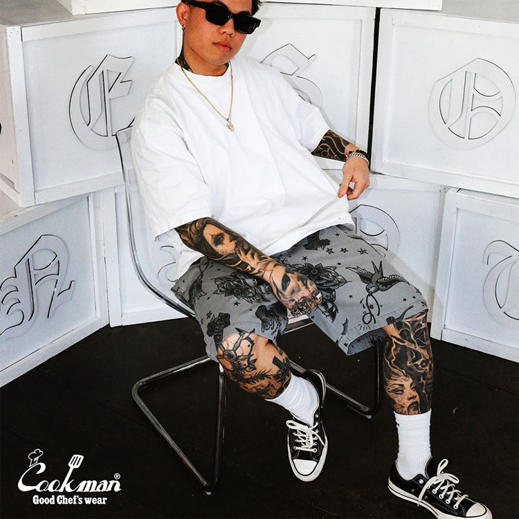 Cookman Chef Short Pants - Old Tattoo : Gray