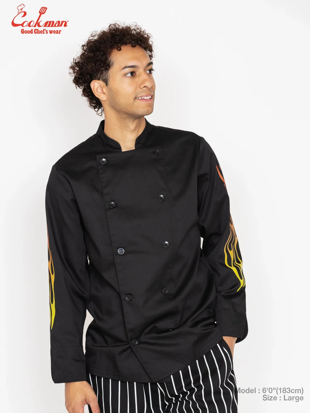Chef Coat Long Sleeve Vented - Gril : Black