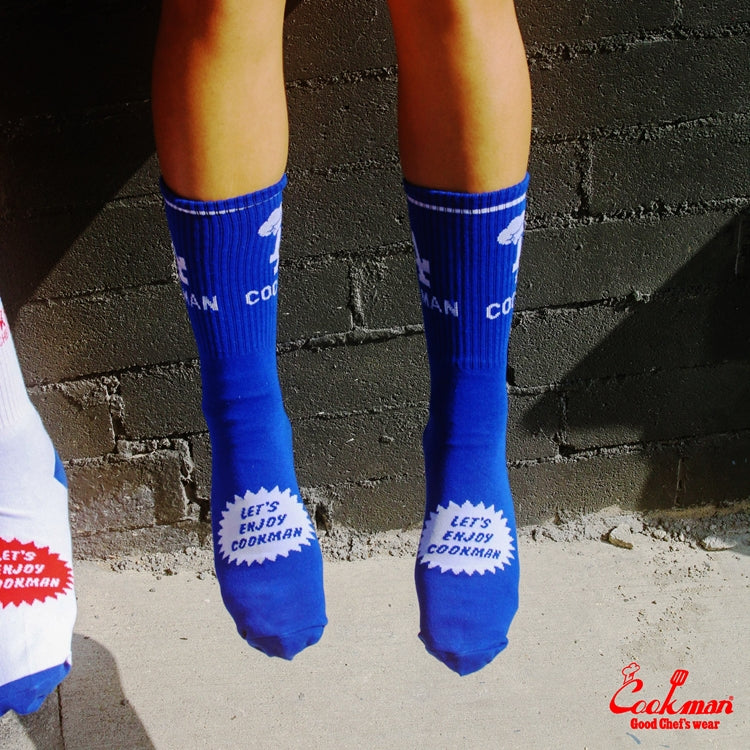 Cookman Rib Crew Socks - Chef Hat LA : Blue
