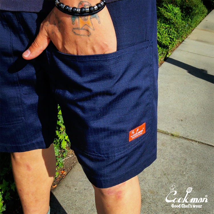 Cookman Chef Short Pants Front Pocket - Ripstop : Navy