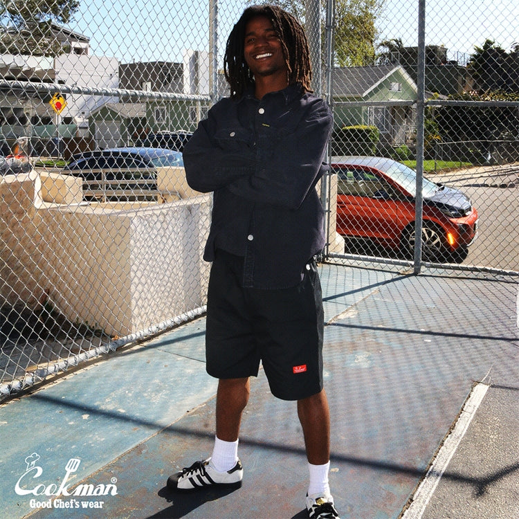Cookman Chef Short Pants Front Pocket - Ripstop : Black