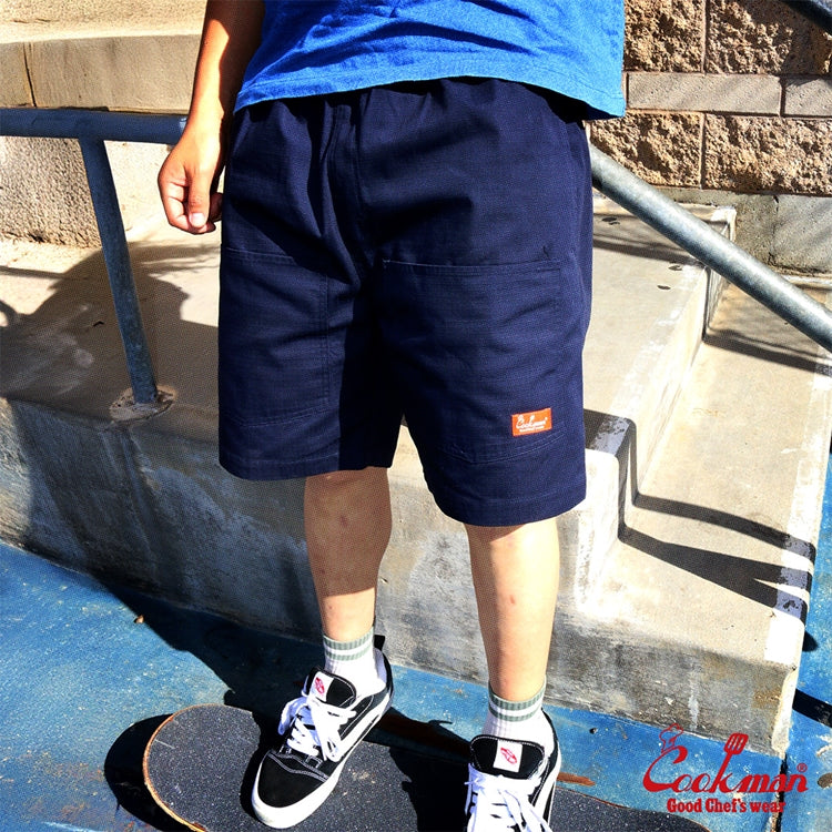 Cookman Chef Short Pants Front Pocket - Ripstop : Navy