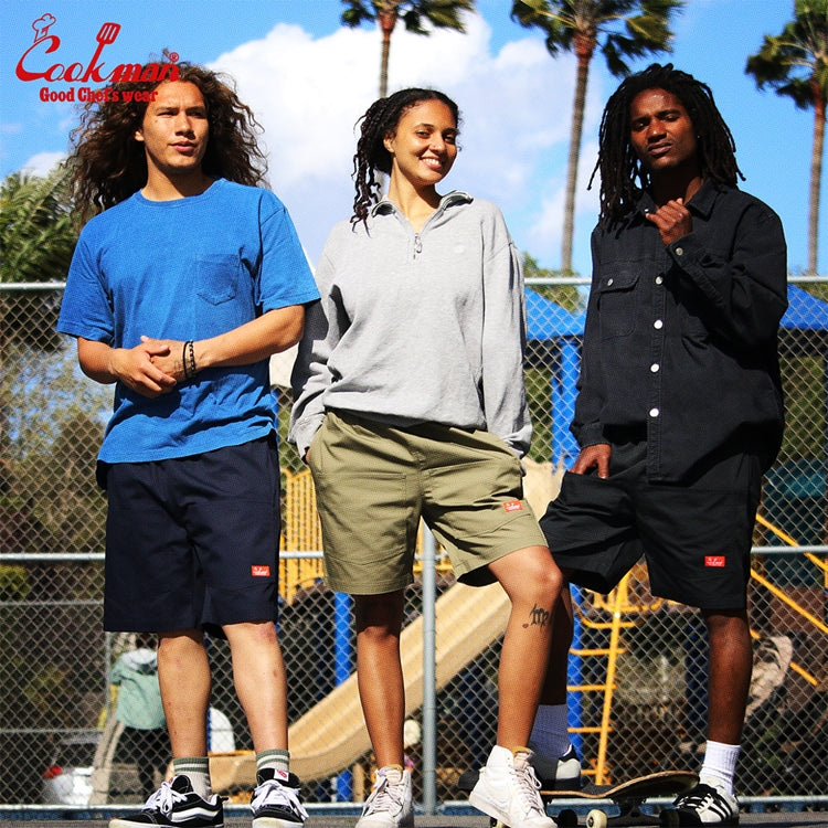 Cookman Chef Short Pants Front Pocket - Ripstop : Black