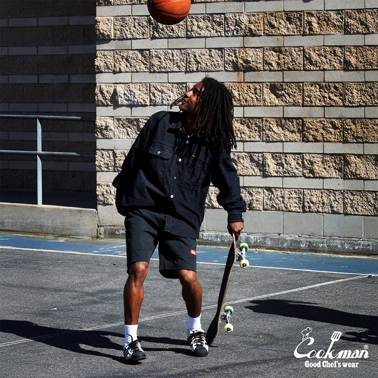 Cookman Chef Short Pants Front Pocket - Ripstop : Black