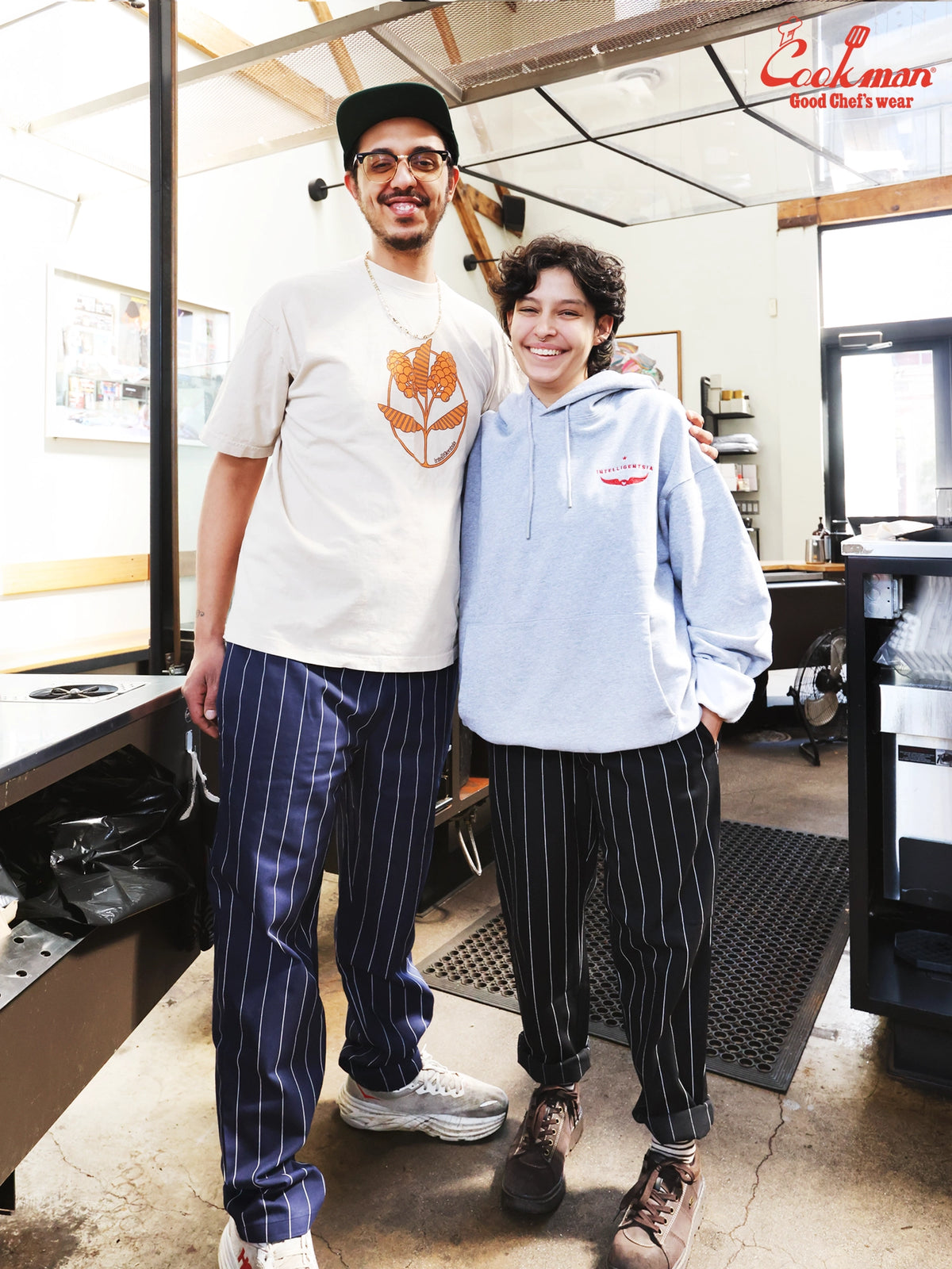 Chef Pants - Pencil Stripe : Navy