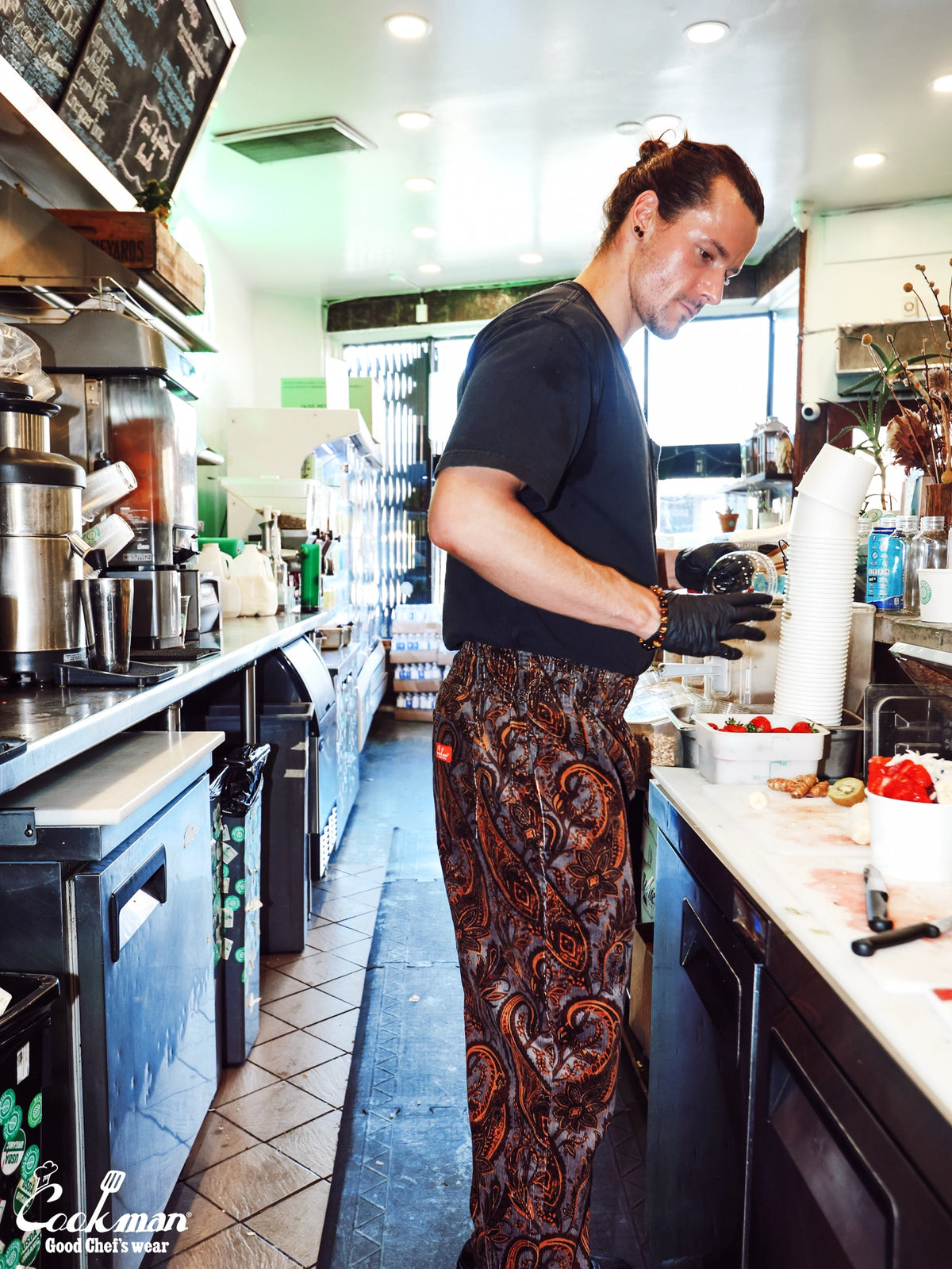Chef Pants Semiwide - Corduroy : Paisley Brown