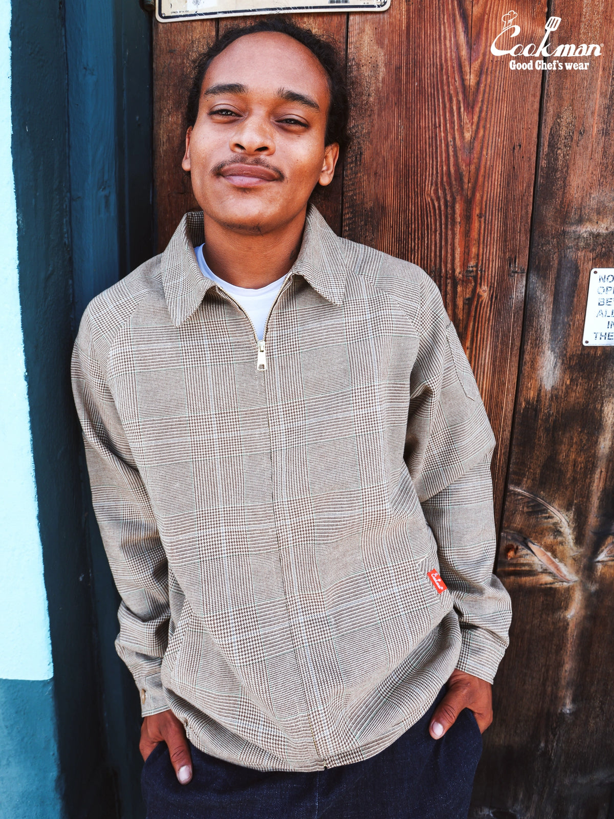 Delivery Jacket With Lining - Glen Check Brown