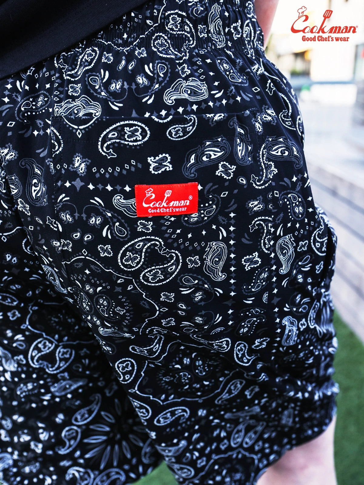 Chef Short Pants Light - Paisley : Black