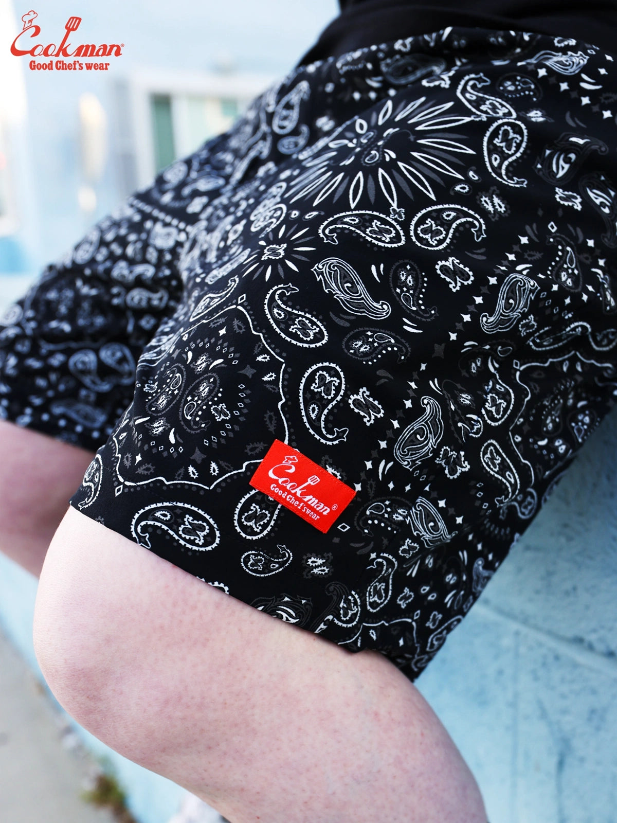 Chef Short Pants Light - Paisley : Black