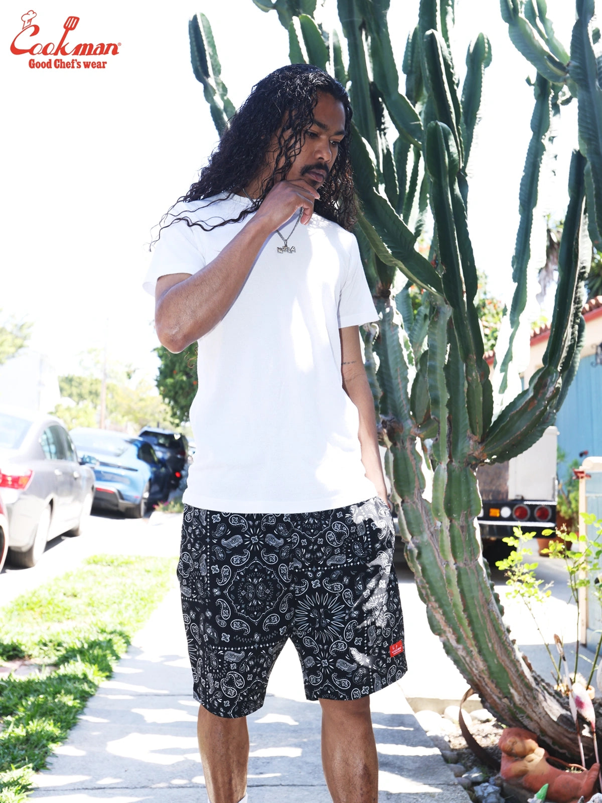 Chef Short Pants Light - Paisley : Black