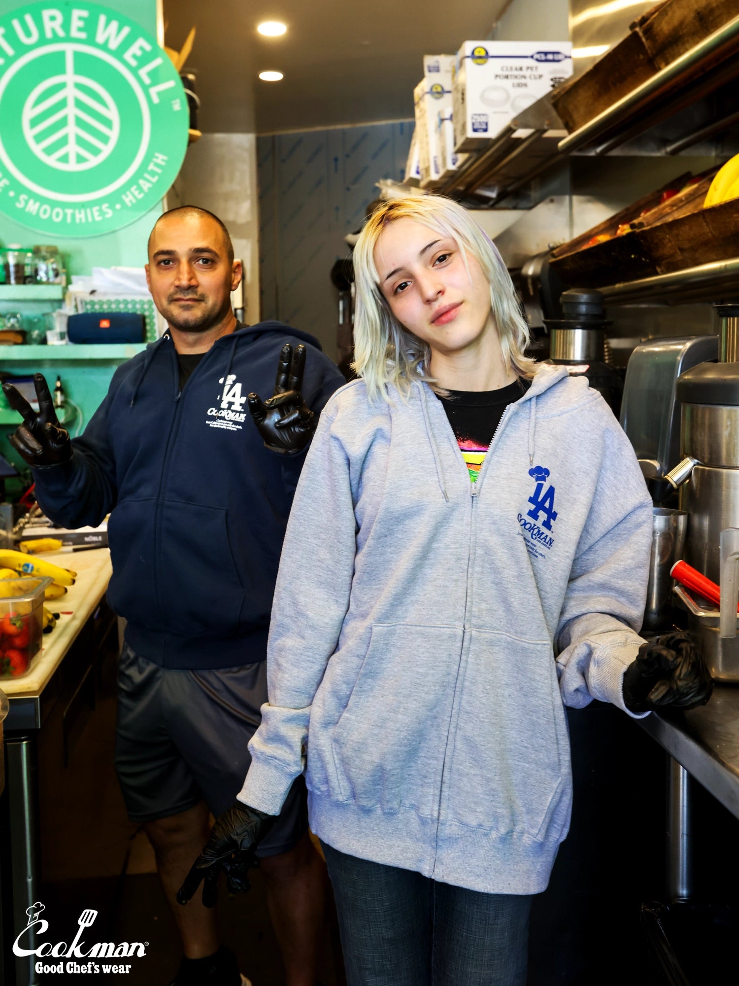 Zip-up Hoodie - Chef Hat LA : Heather Gray