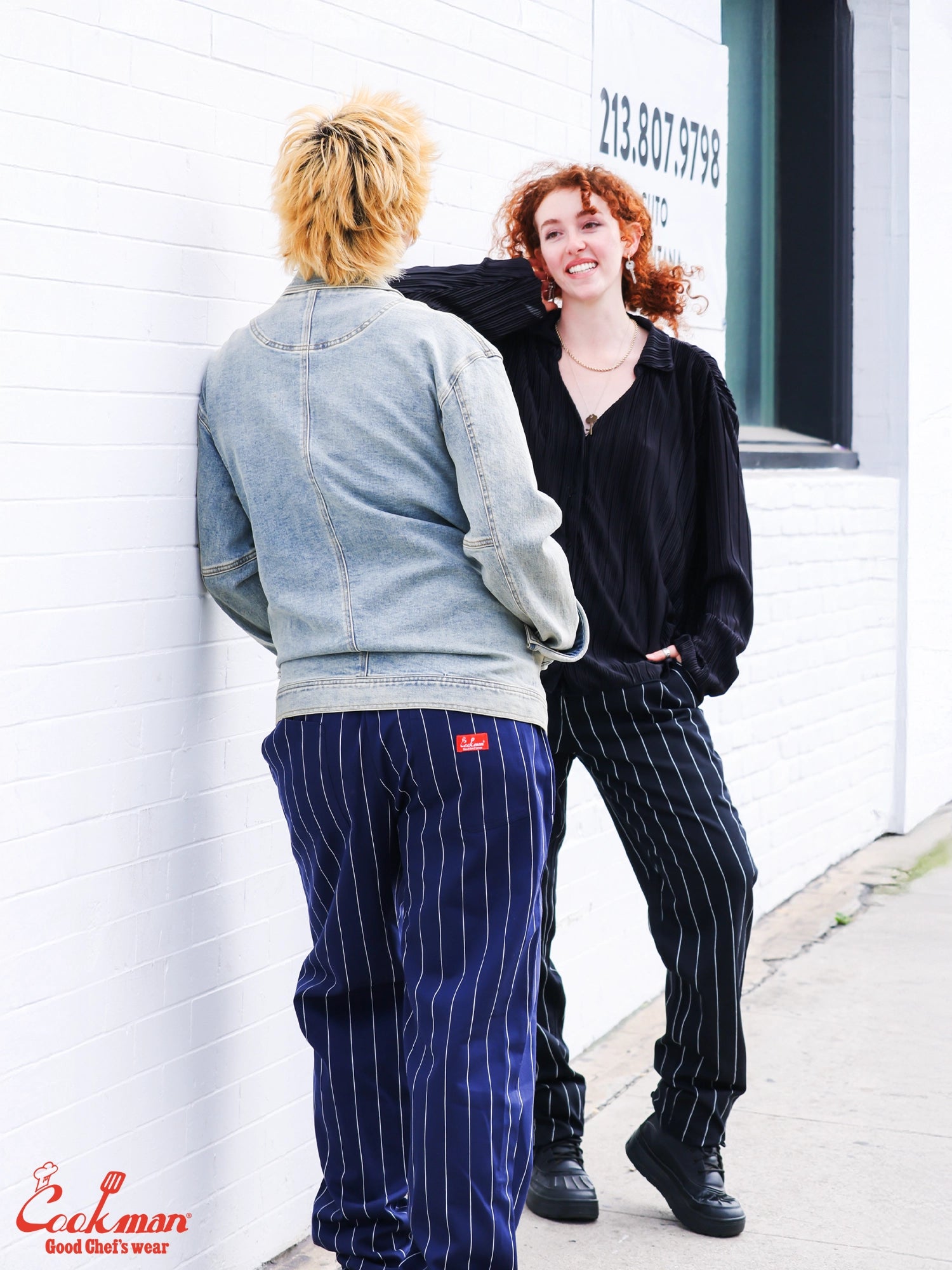 Chef Pants - Pencil Stripe : Navy