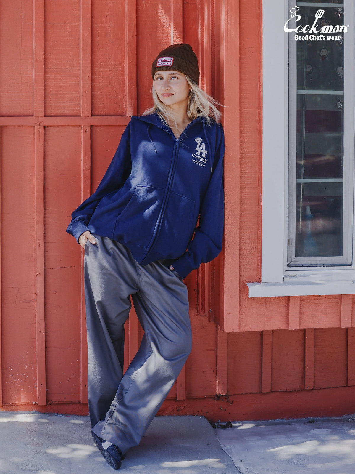 Zip-up Hoodie - Chef Hat LA : Navy