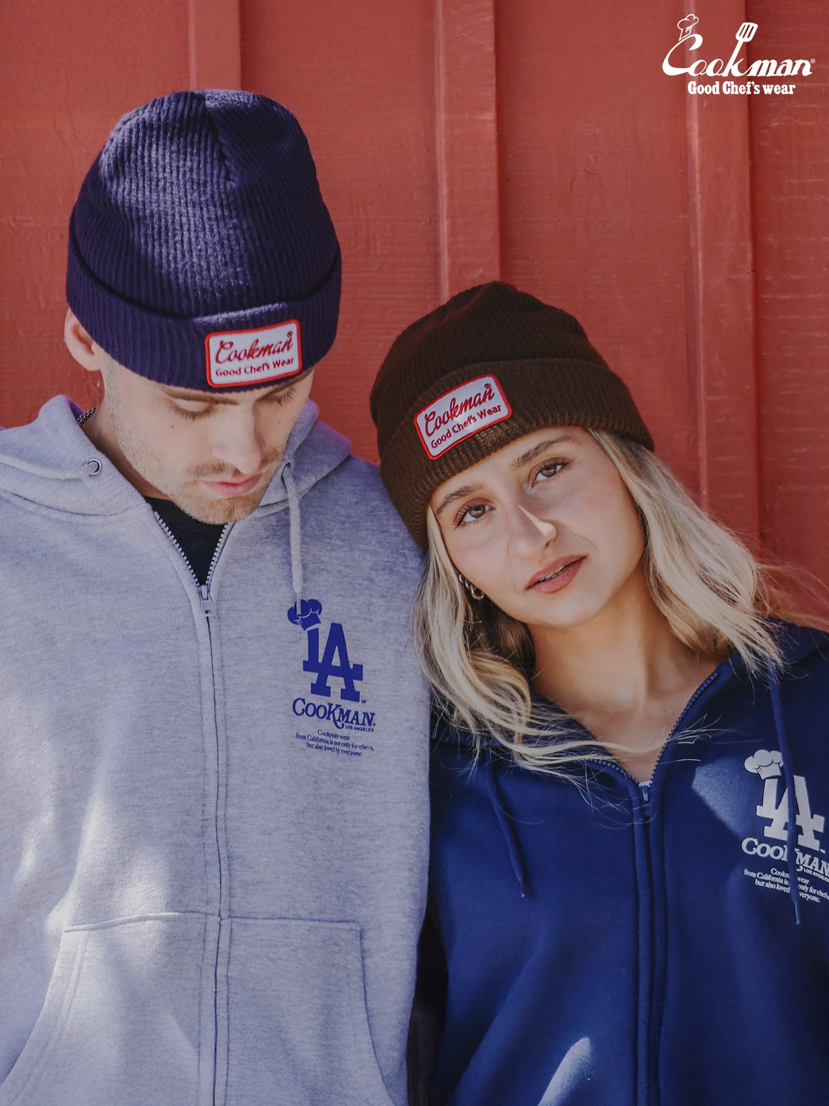 Zip-up Hoodie - Chef Hat LA : Heather Gray