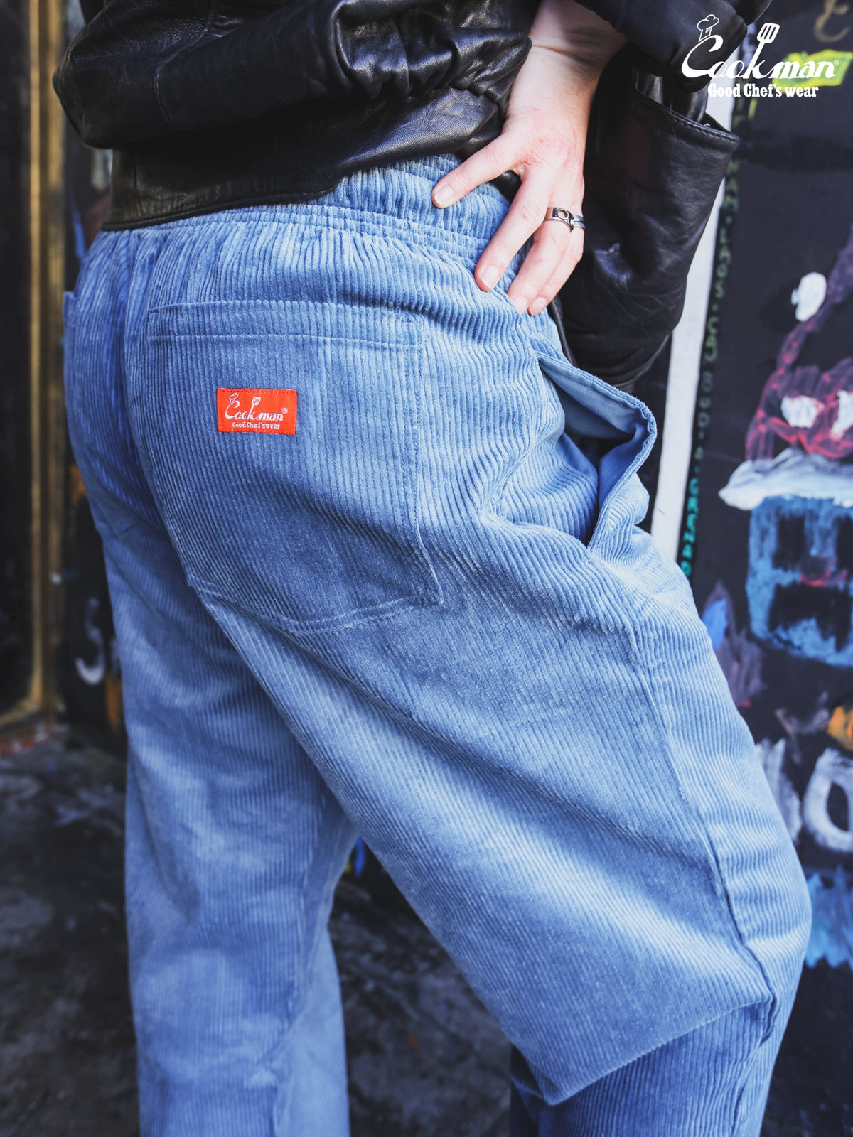 Chef Pants Semiwide - Corduroy : Blue Gray