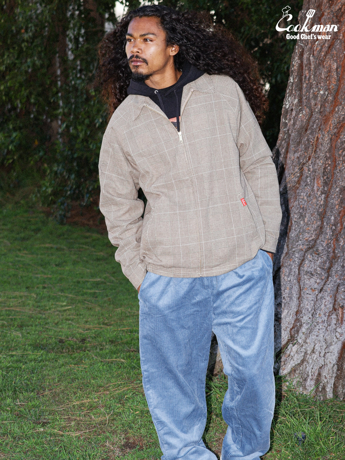 Delivery Jacket With Lining - Glen Check Brown