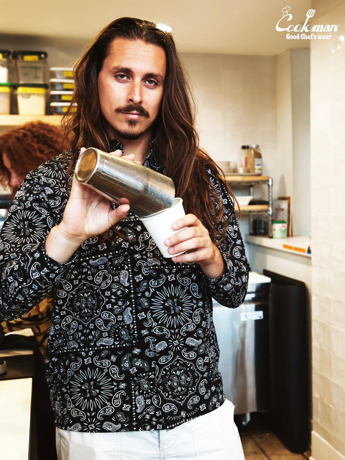 Work Shirts Long Sleeve - Paisley : Black