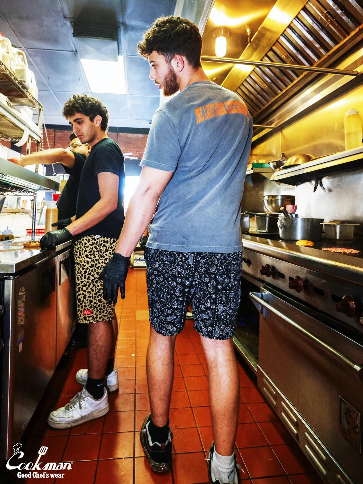 Chef Short Pants Light - Paisley : Black