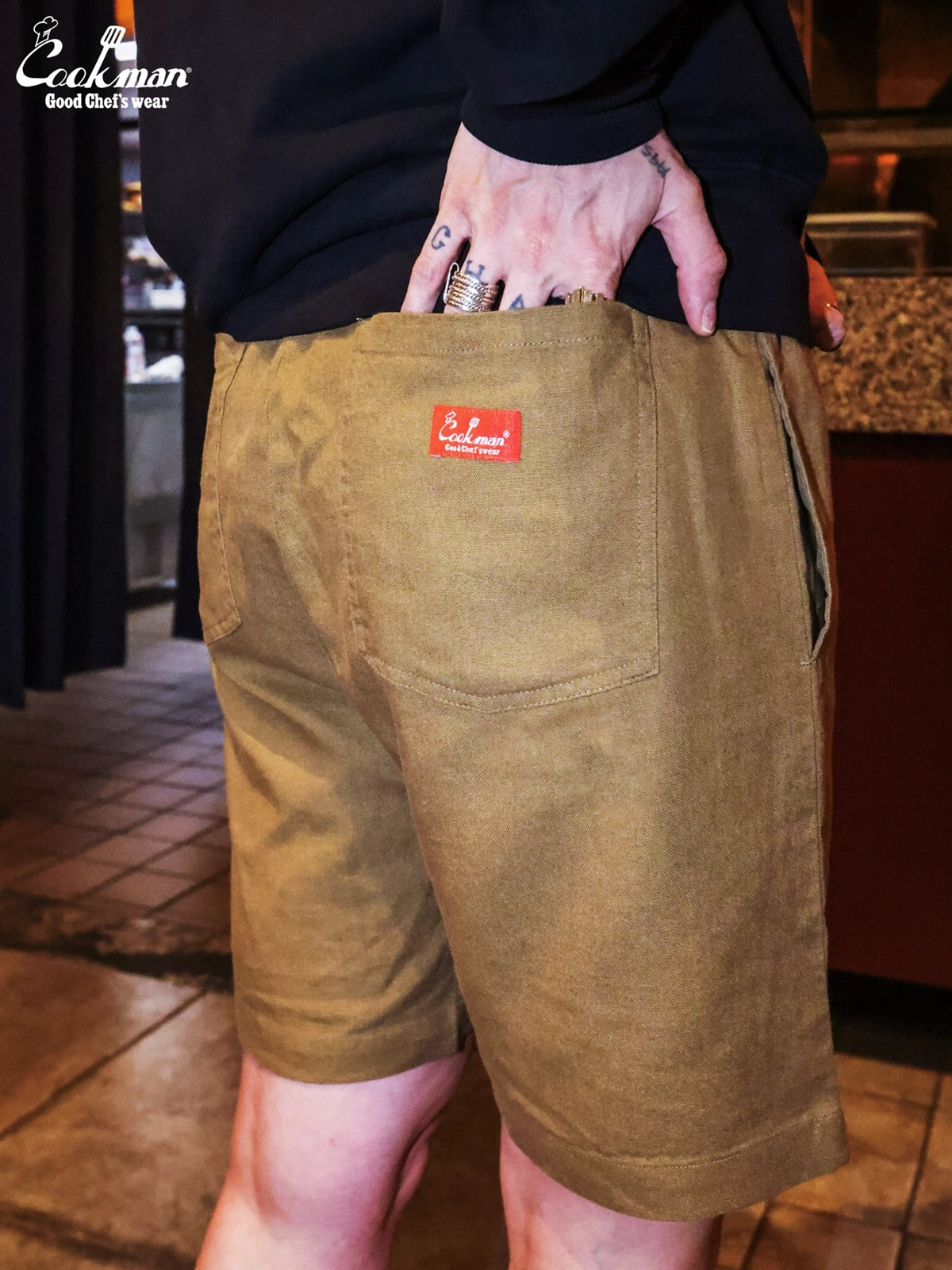 Chef Short Pants - Linen : Olive