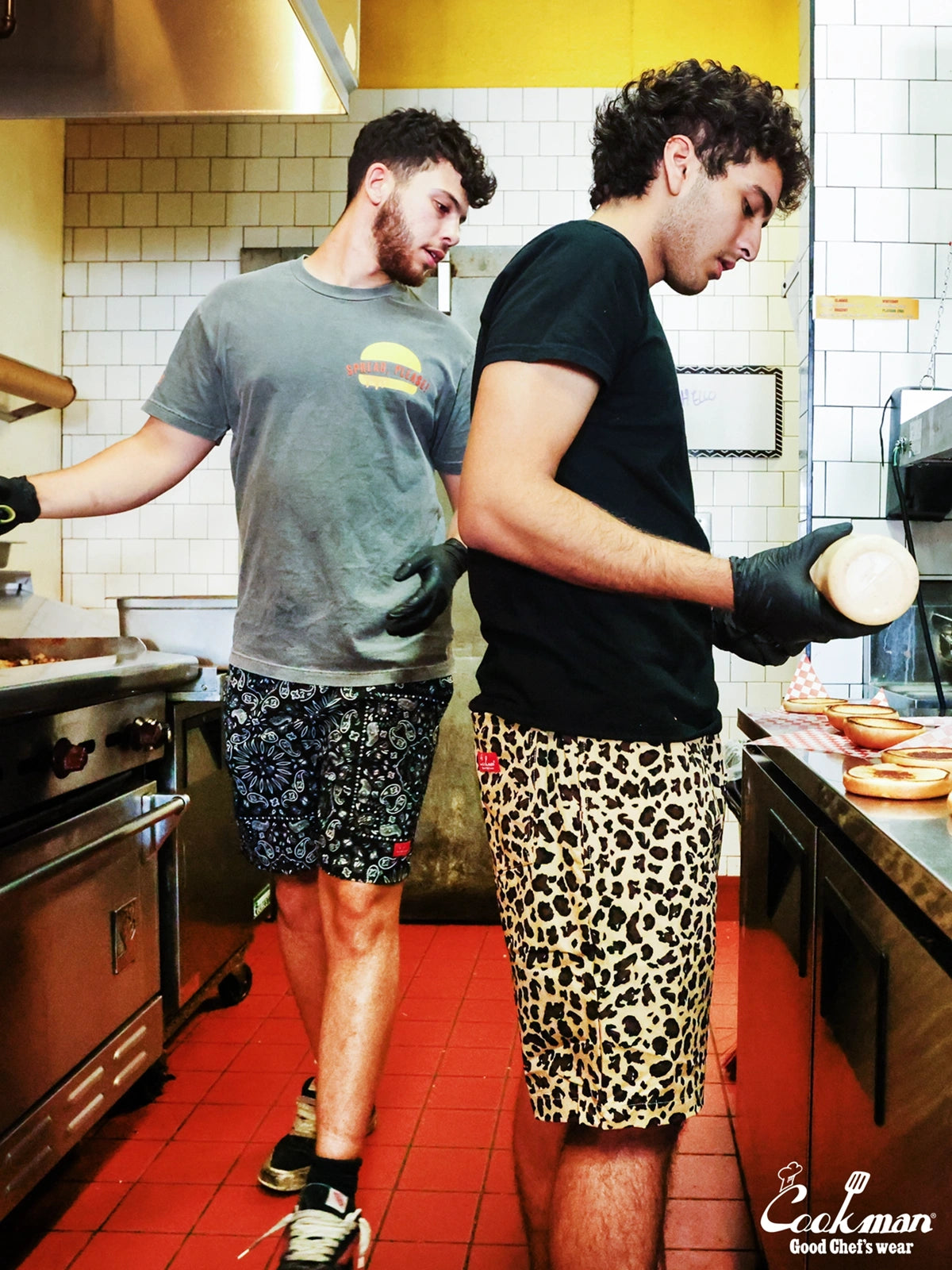 Chef Short Pants Light - Paisley : Black