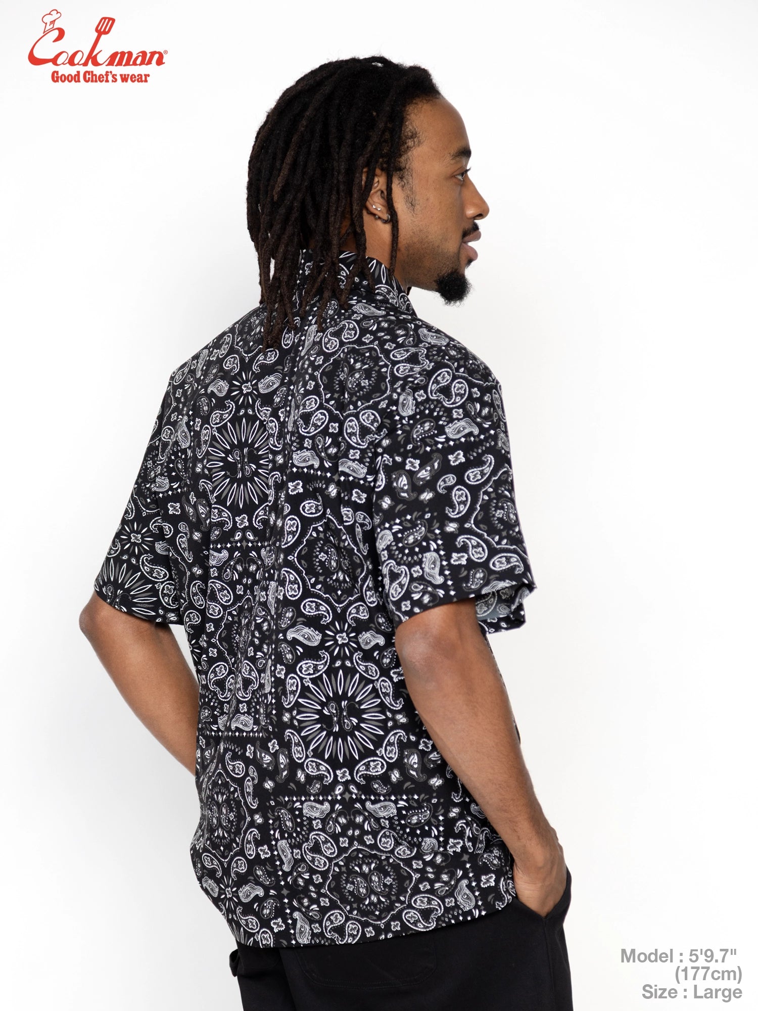 Work Shirts Short Sleeve Light - Paisley : Black