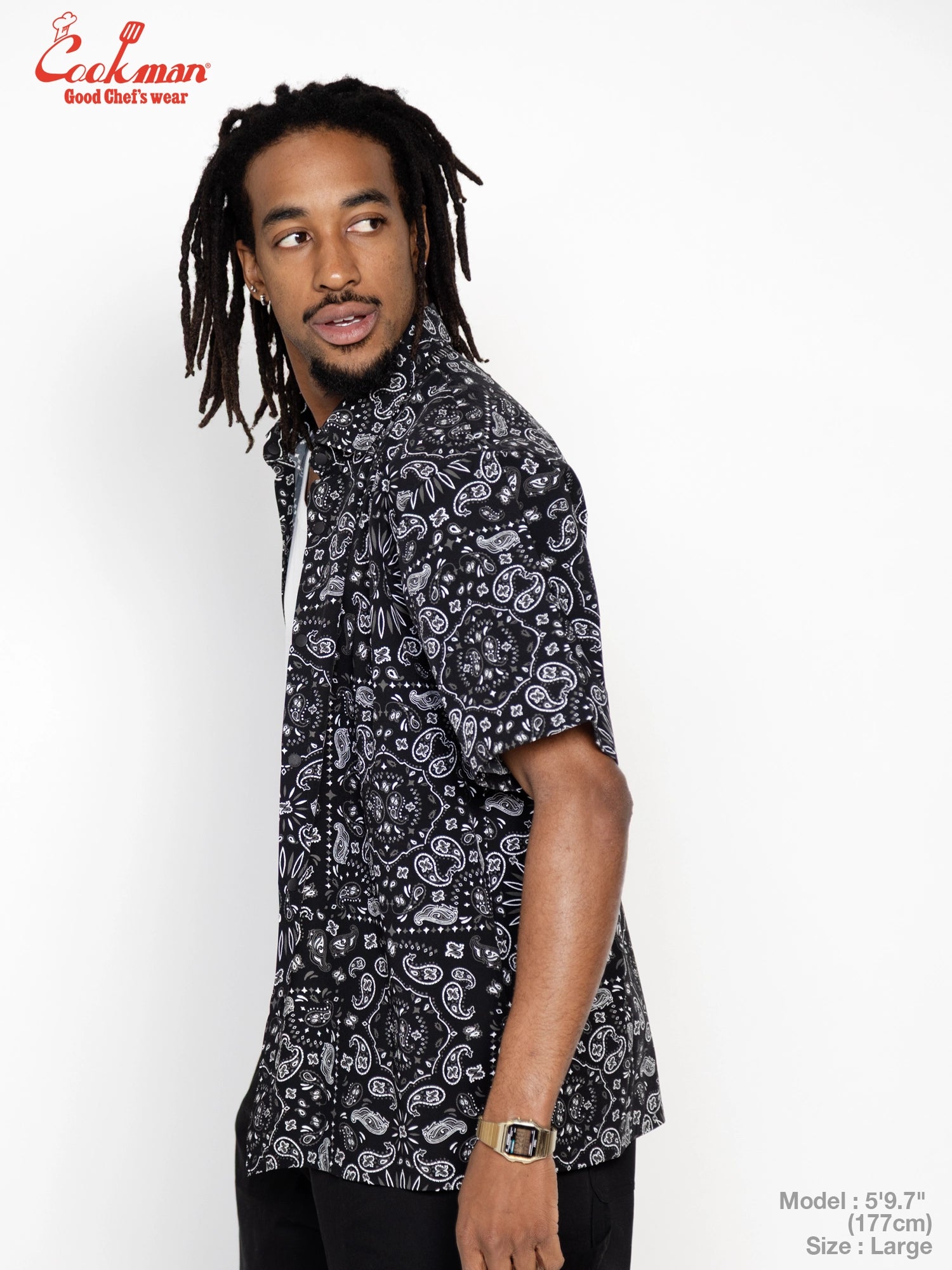 Work Shirts Short Sleeve Light - Paisley : Black