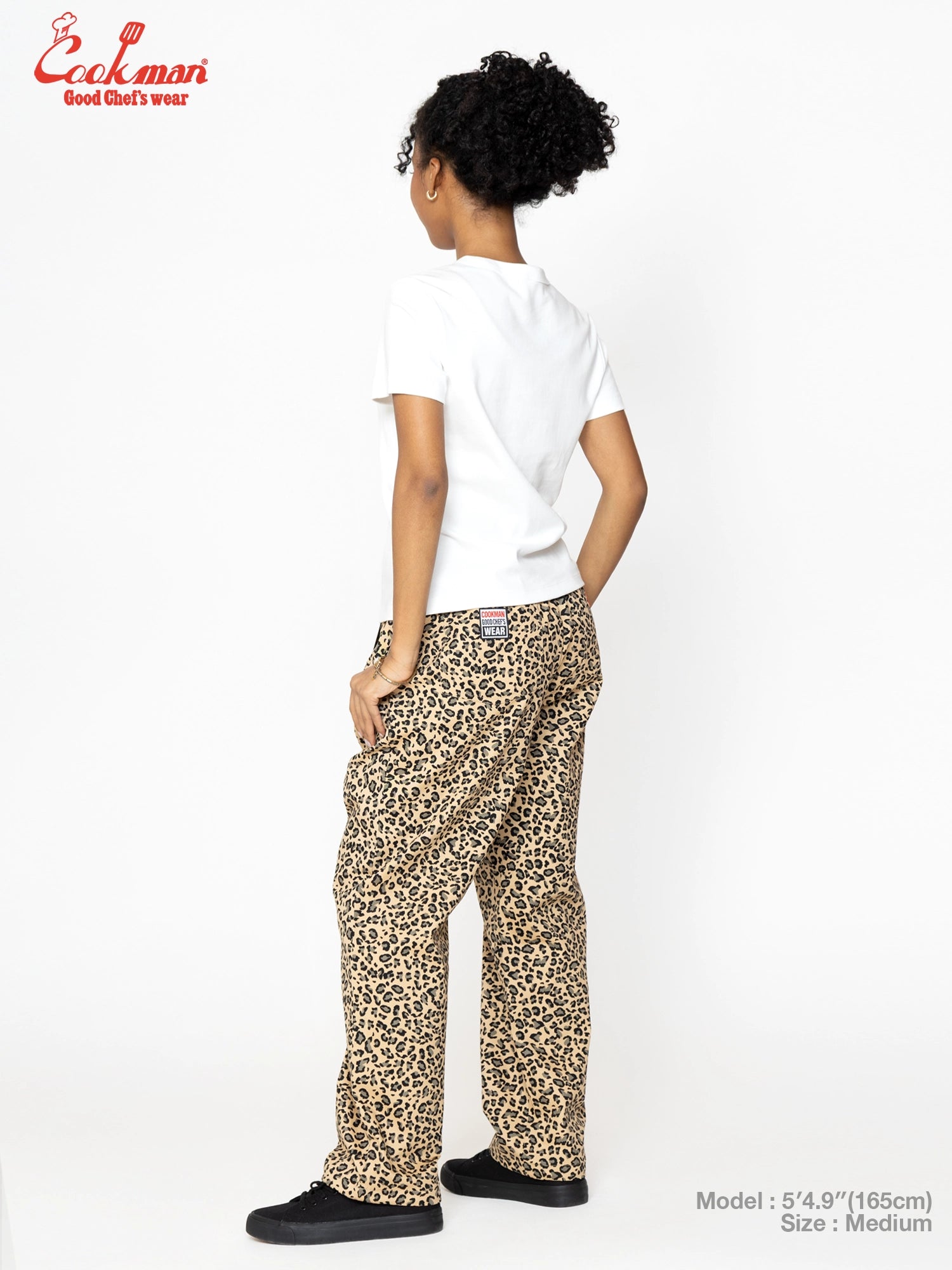 Chef Pants Semiwide Black Belt - Vision Leopard : Beige