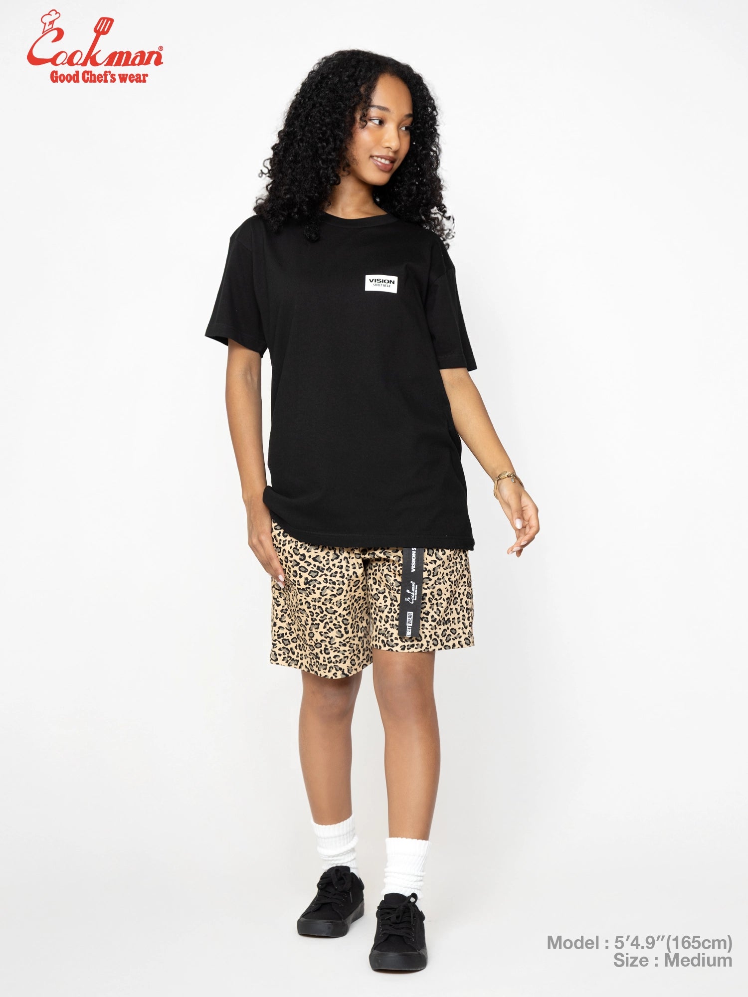 Chef Pants Short Black Belt - Vision Leopard : Beige