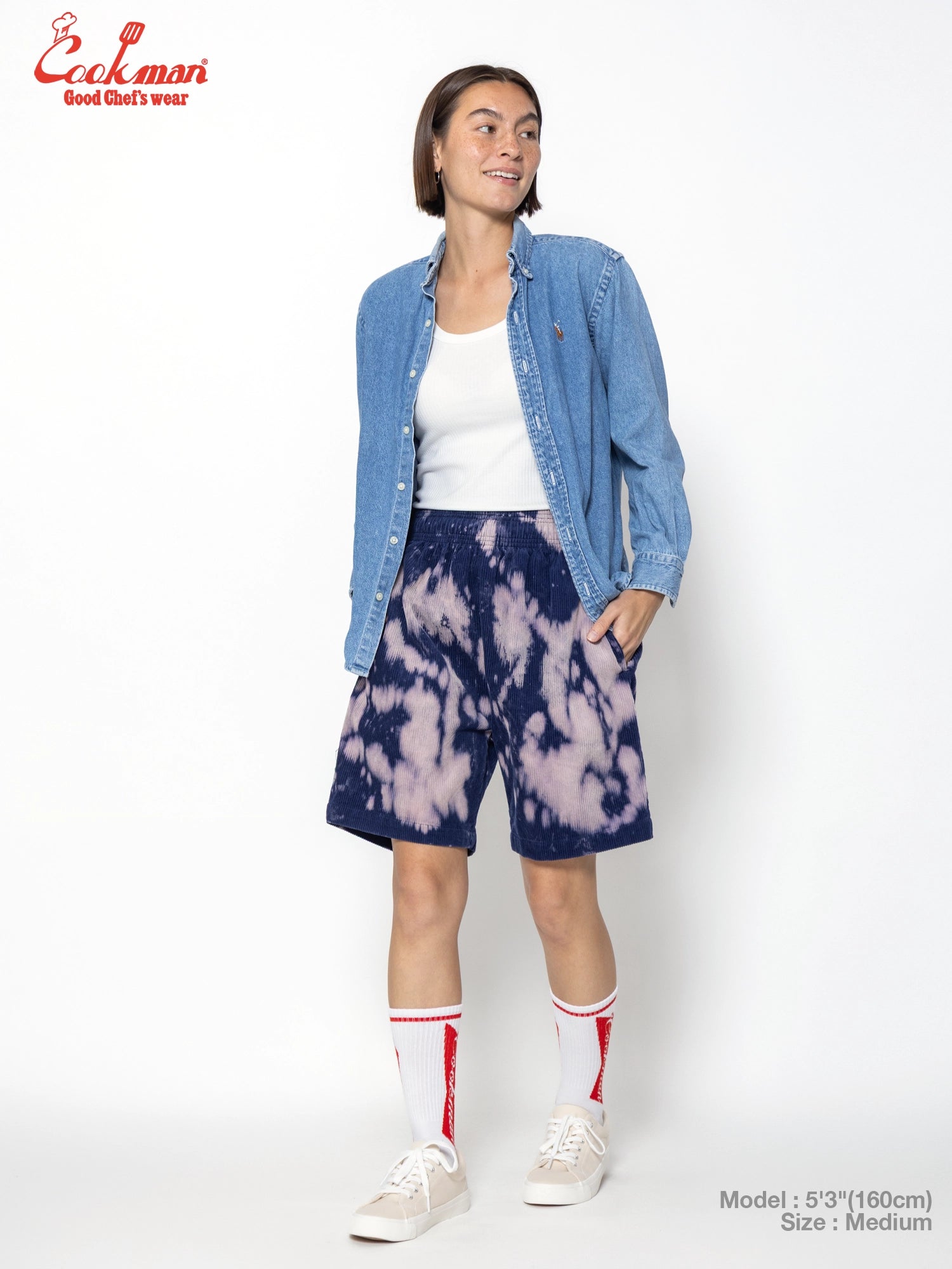 Chef Short Pants - Corduroy Bleach : Navy