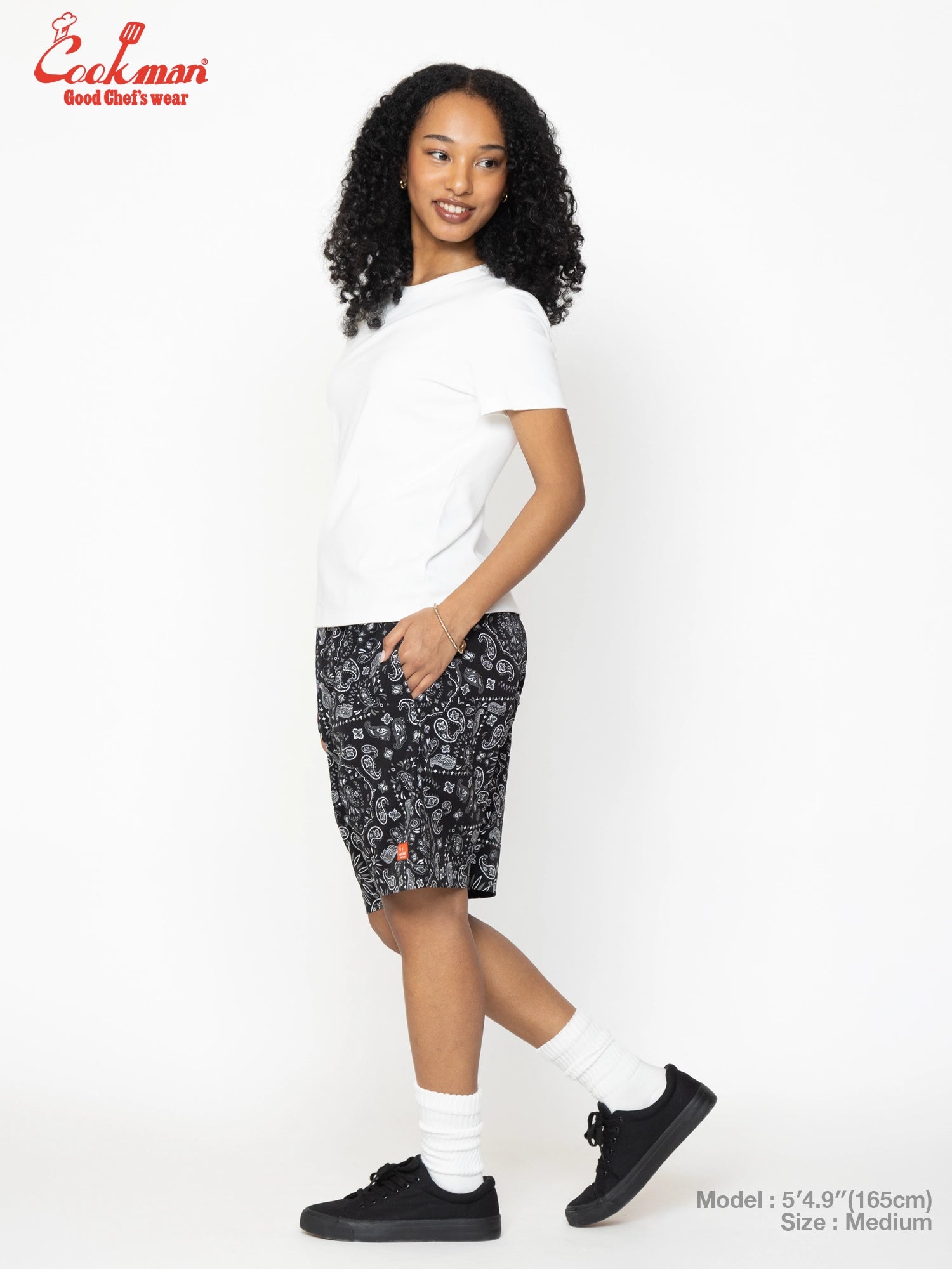 Chef Short Pants Light - Paisley : Black