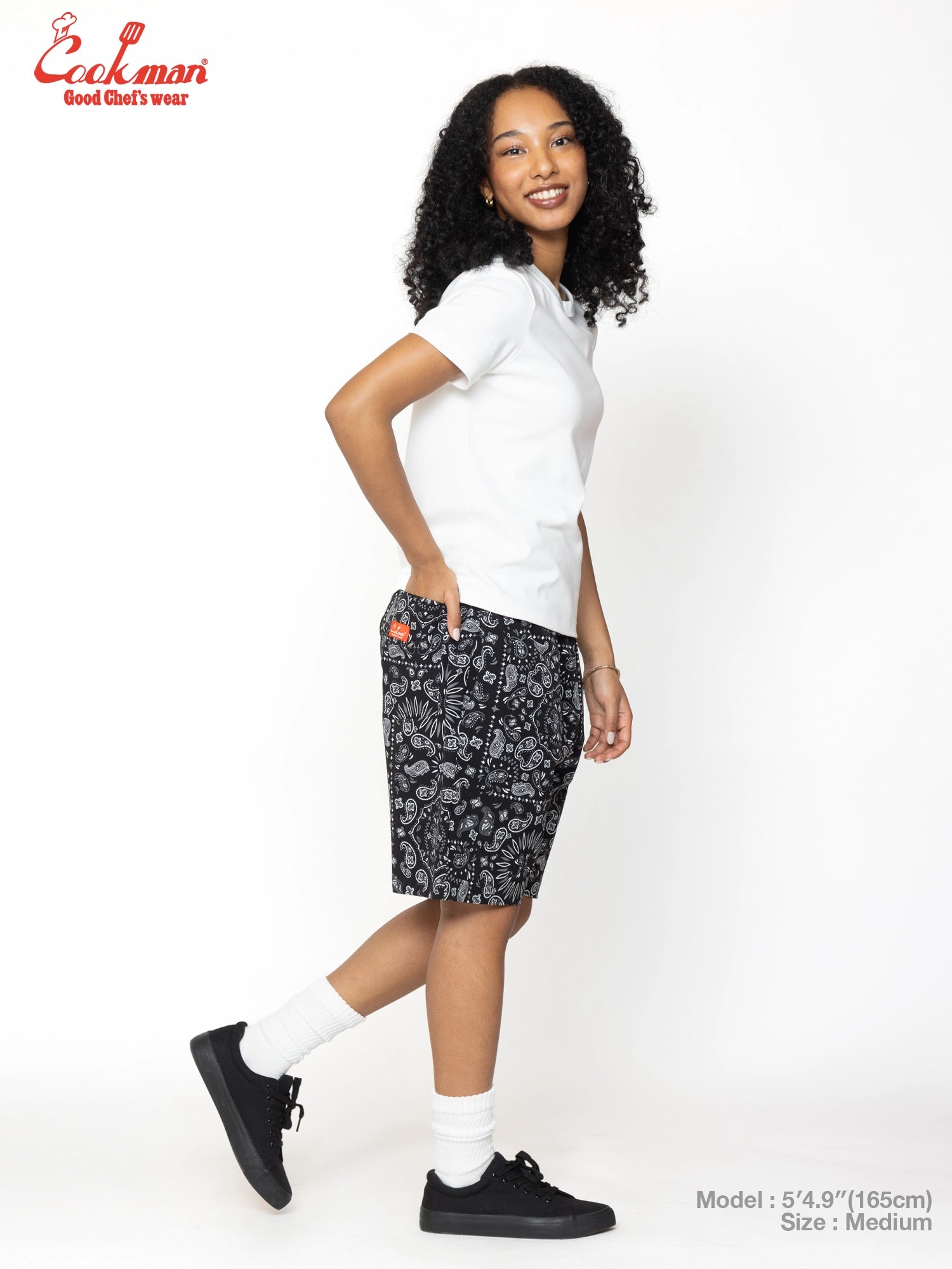 Chef Short Pants Light - Paisley : Black