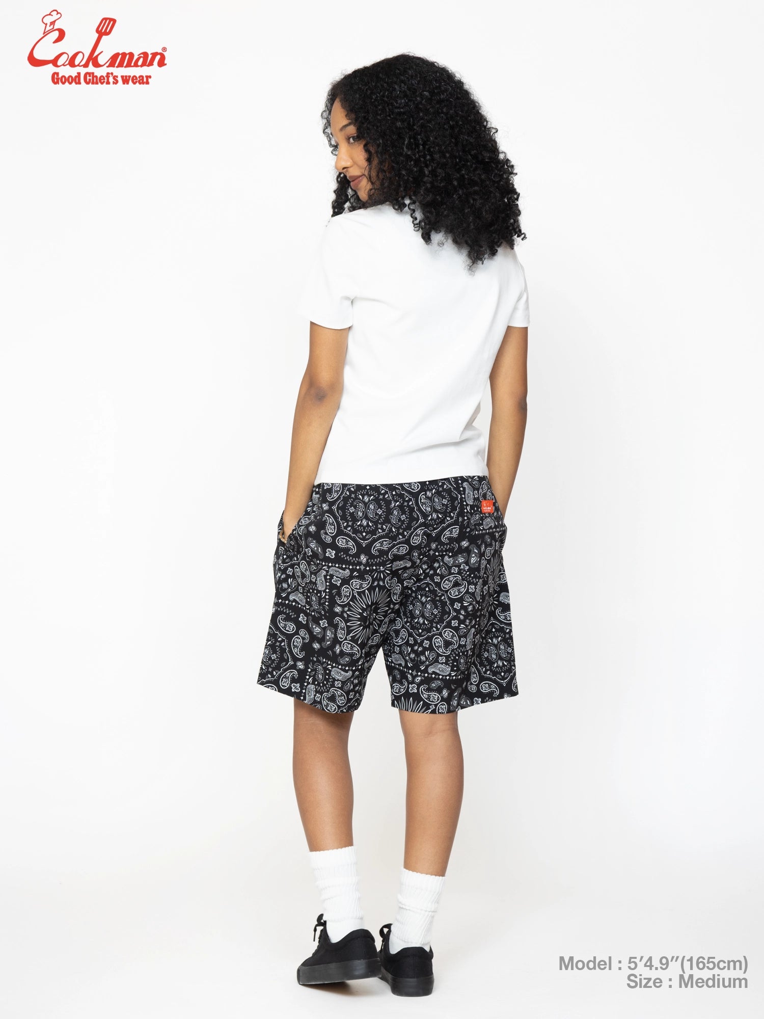 Chef Short Pants Light - Paisley : Black