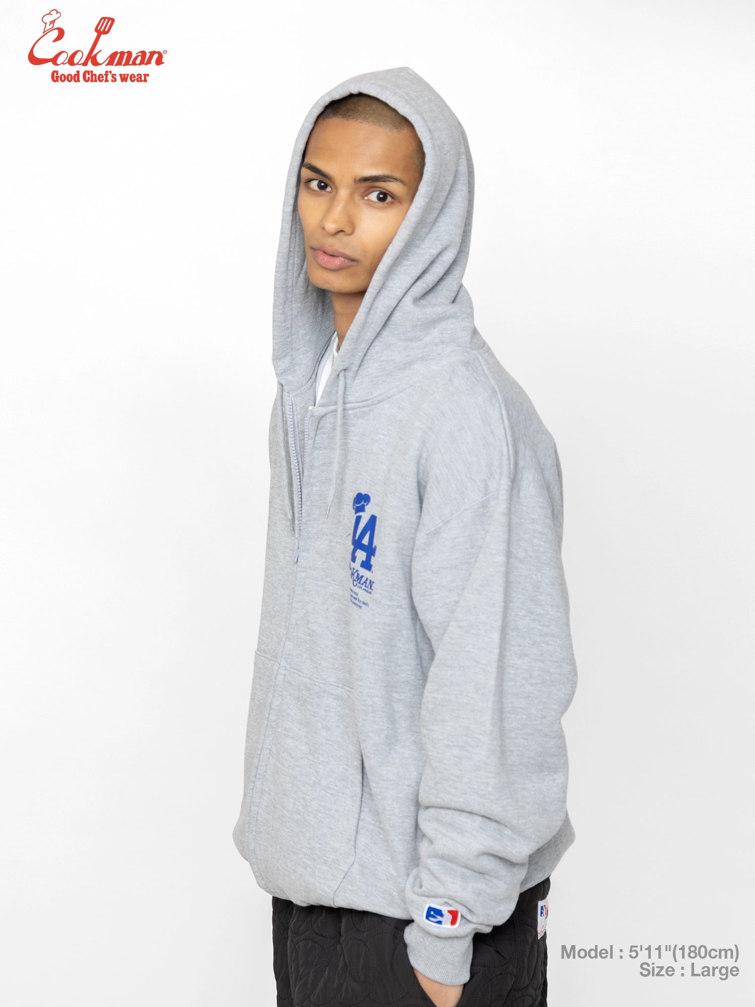 Zip-up Hoodie - Chef Hat LA : Heather Gray